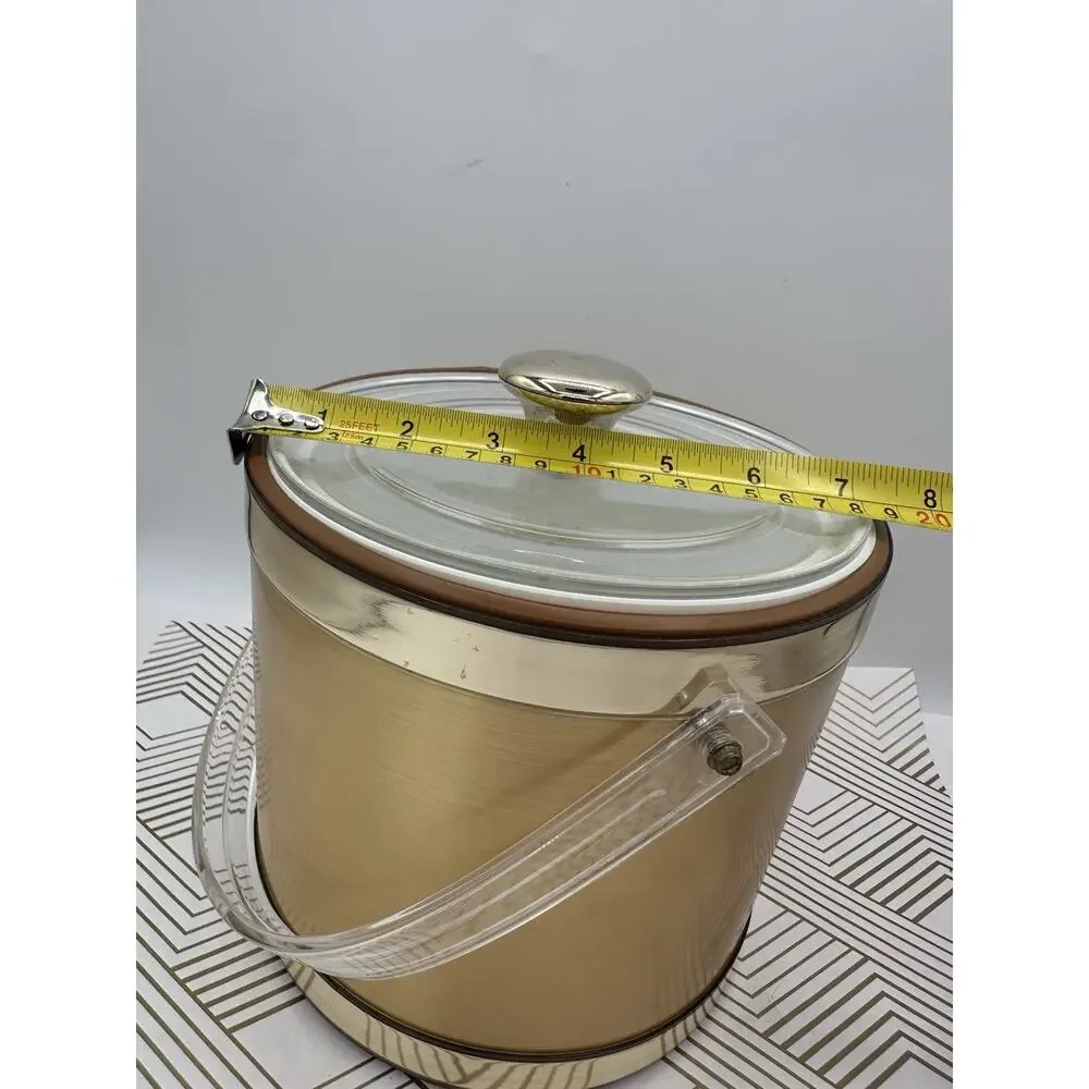 Vintage Culver Gold Ice Bucket w/ Lid MCM
